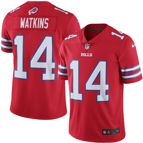 Men's Elite Sammy Watkins Nike Jersey Red - #14 Rush NFL Buffalo Bills